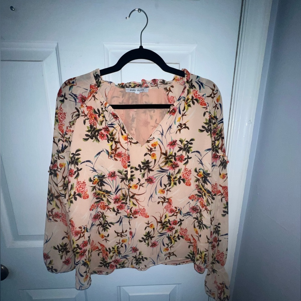 Rose Olive Floral blouse
